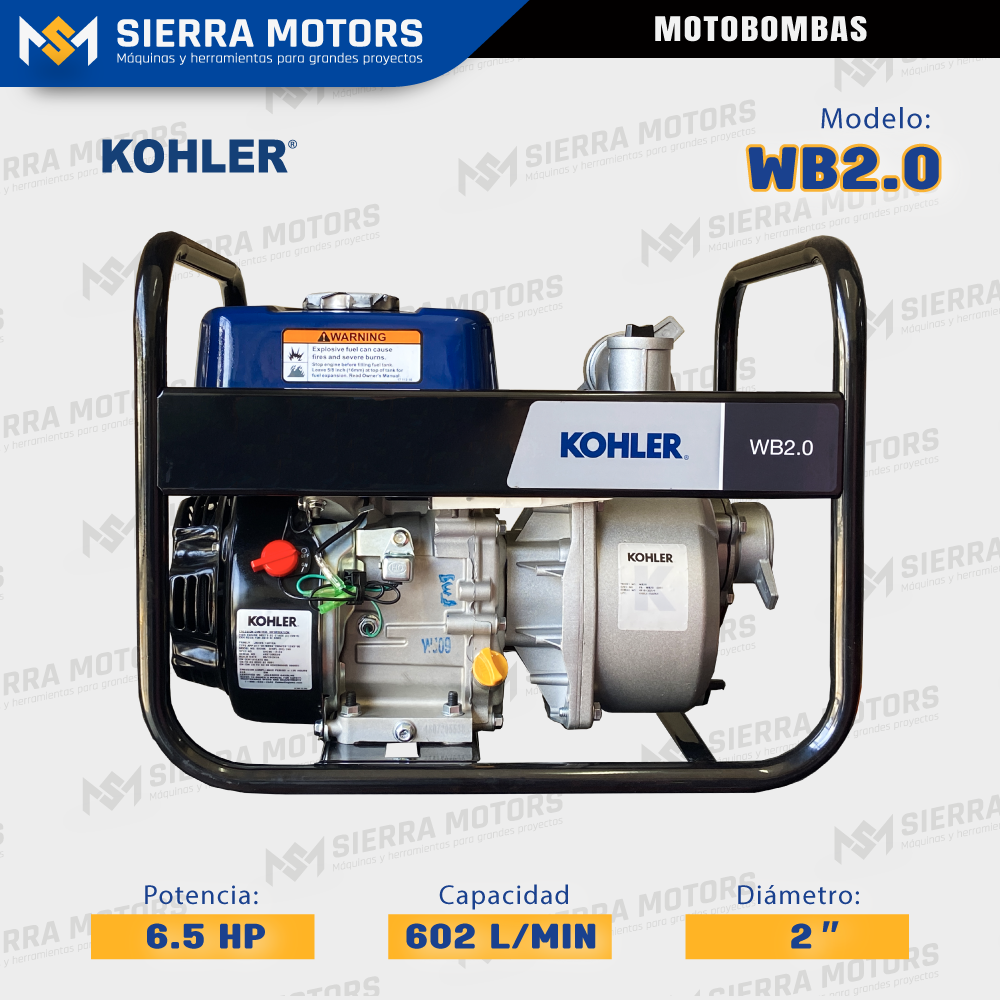 MOTOBOMBA KOHLER AUTOCEBANTE WB2.0 6.5HP 2X2''