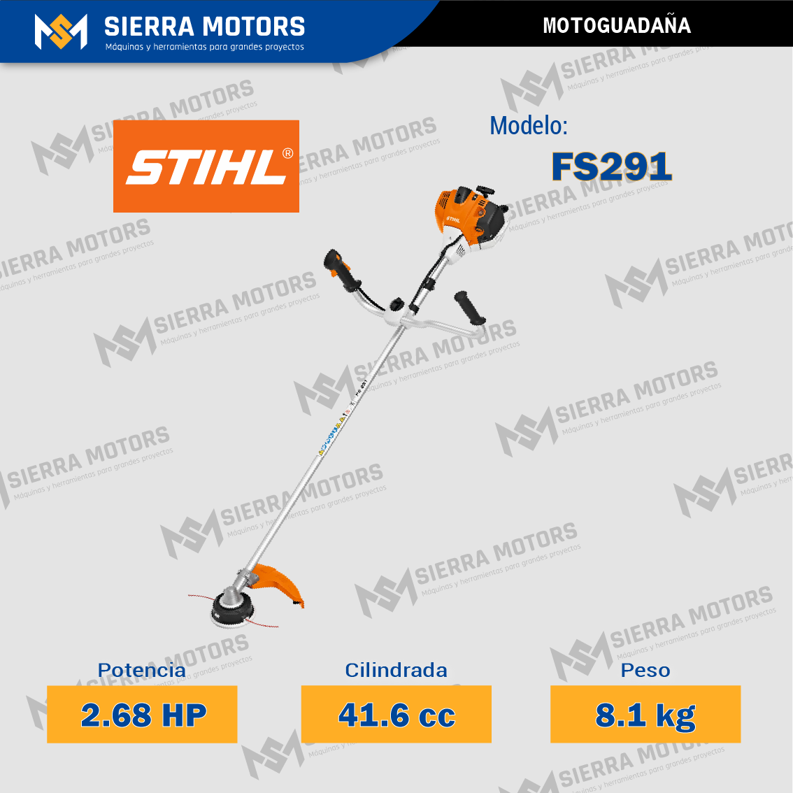 MOTOGUADAÑA STIHL FS 291 2.6 HP GASOLINA