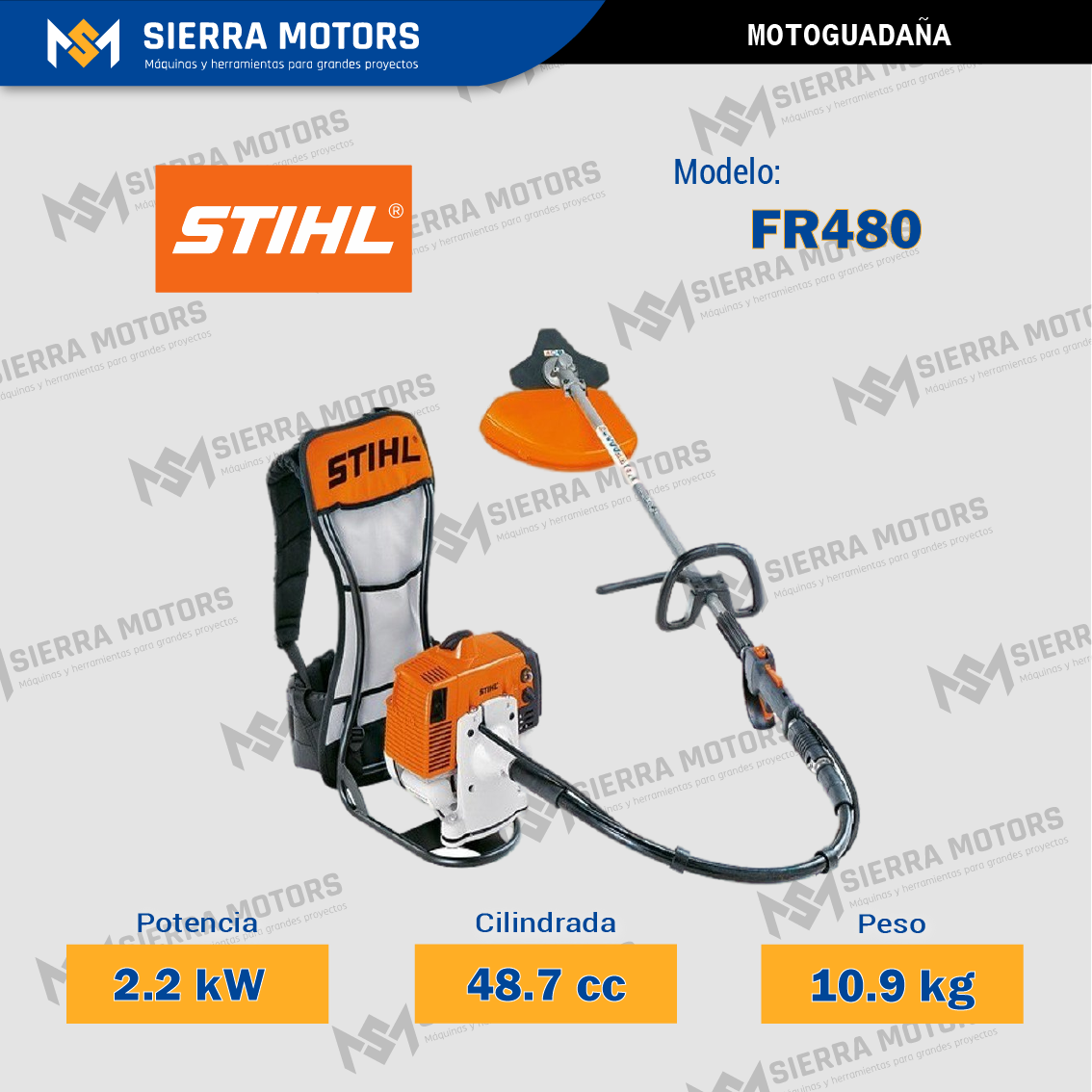 MOTOGUADAÑA DE MOCHILA STIHL FR480