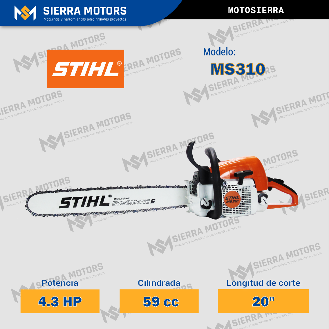 MOTOSIERRA STIHL MS310 - 4.3 HP - 20"