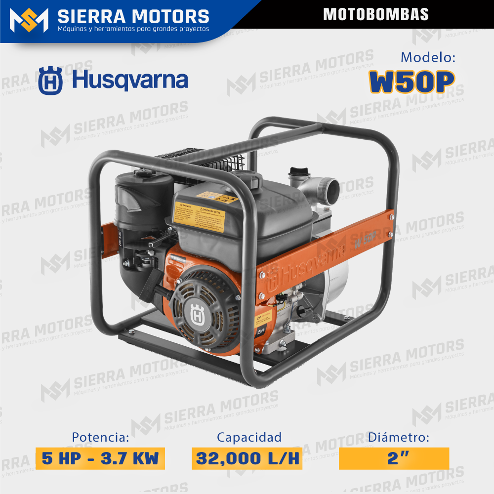 MOTOBOMBA HUSQVARNA W50P 3.7 KW 2”